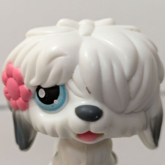 Littlest Pet Shop Magic Motion Sheepdog White Gray Puppy Dog - Picture 2 of 9